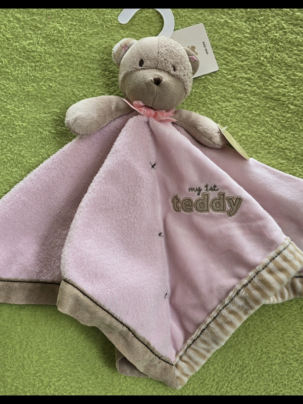 NWT MINT - Pink - Baby GIRLS - TOY TEDDY SECURITY BLANKET -  My 1st Teddy (Q3)